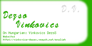 dezso vinkovics business card